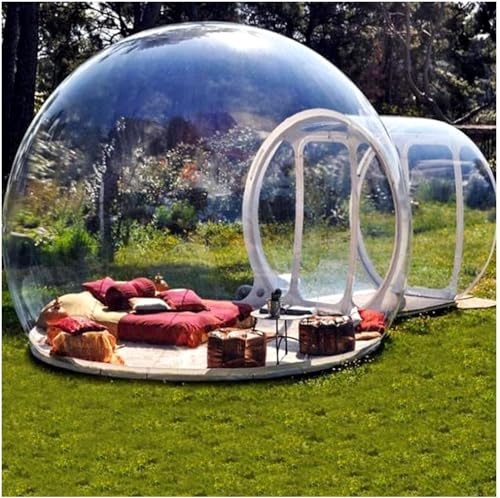 QMZDXH Aufblasbares Bubble Camping Zelt Outdoor Transparent Single Tunnel Familien Camping Zelt Mit Gebläse Und Luftpumpe 110V Für Indoor/Outdoor Backyard Festivals Stargazing
