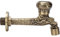 Grifo Tallado Antiguo G1/2 Grifo de Doble Propósito de Latón Macizo Trenzado Redondo Grifo de Agua Montado En La Pared Vintage para Lavadora(B)