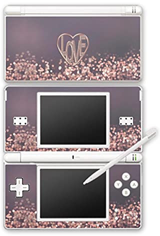DeinDesign Skin kompatibel mit Nintendo DS Lite Folie Sticker Glitzer Look pink Liebe