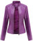 YYNUDA Lederjacke Damen Kurz Jacke Übergangsjacke aus Kunstleder mit Reißverschluss für Herbst（Lila L）