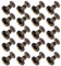 20 Pezzi Rivetti in Pelle Piatti, Viti in Ottone Rame a Testa Piatta Dadi, Accessori Set Artigianali (6.5mm)