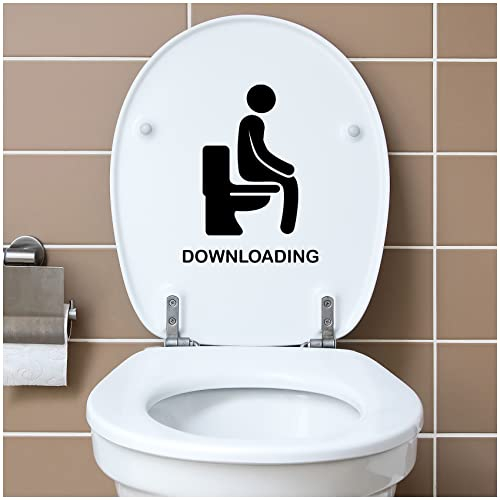 Adesivo decorativo per WC, copriwater per bagno, bagno, bagno, bagno, toilette, con scritta divertente (K153-01 downloading)