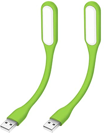 2ud | Mini lámpara USB LED portátil | Verde Hierba