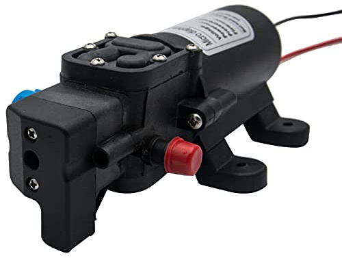Riloer 12V 60W 5L/Min Electric Self-Priming Water Pump with Automatic Shut-Off Switch for Camping Caravan Boat Fish RV Garden Home Supply
