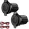 Hoembpn 2 Pack Cigarette Lighter Socket Waterproof,12V/24V Lighter Socket Plug Replacement with 10A Fuse,Car Charger Power Outlet Adapter for Car Marine Motorcycle ATV RV