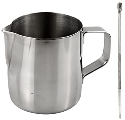 Milk Jug, Stainless Steel Milk Jug Milk Frothing Pitcher Jug Cup, Milk Pitcher Jugs Perfect for Barista Cappuccino Espresso Making (200ML)