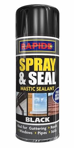 300ml Spray & Seal Mastic Sealant Instant Leak Fix Stop for Roof Window Pipes Guttering (Black)