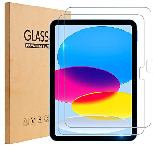 TOPESCT 2 Stück Schutzfolie für iPad 11/10. Generation, iPad (A16) 11 zoll 2025/10,9 zoll 2022,9H-Hartglasfolie, Screen Protector Folie Schutzglas -Klar