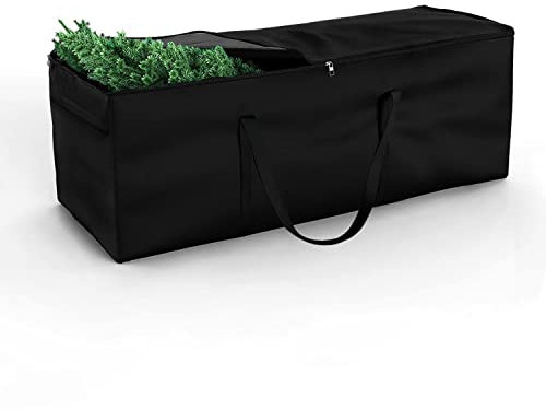 Dokon Christmas Tree Storage Bag Waterproof Heavy Duty Xmas Tree Storage Bags Fits Up to 9ft Tall Artificial Christmas Trees, Garden Cushion Bag with Durable Handles & Zipper (175x55x75cm) - Black