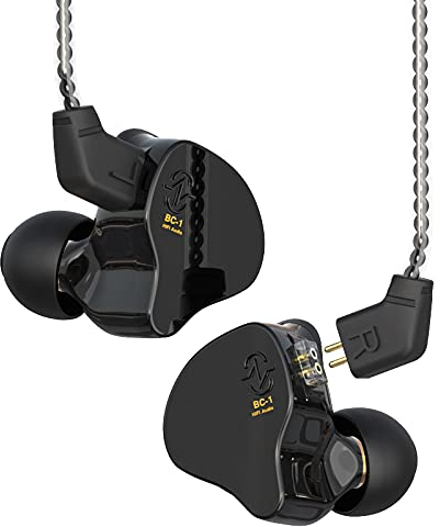 Yinyoo CCZ Melody In-Ear-Ear-Monitors Hybrid 1BA 1DD HiFi Auriculares con Cable, Deep Bass Lightweight In Ear Auriculares IEM para músico/Baterista/Bajista (Negro, sin micrófono)