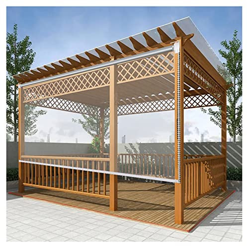 GREMBI Clear Waterproof Roll up Blinds,0.5Mm Thick Hd Transparent Screens,Clear Pvc Plastic Roller Blinds,Rainproof Roller Window Shades,For Kitchen,Garden,Wooden Gazebos,65X100Cm/25.5X39.3In/140*250C