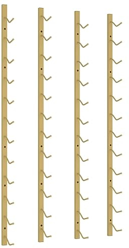 vidaXL Wall Mounted Golden Iron Wine Rack for 12 Bottles – Sleek, Stylish, and Durable – Perfect for modern Kitchen, Pantry or Bar Area – Easy to Assemble