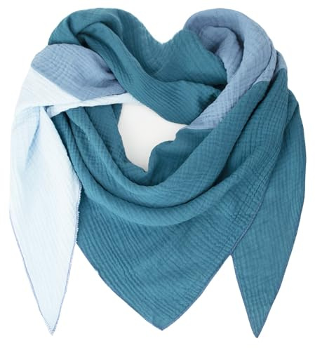 Gloop Damen XXL Strick Dreieck Schal Halstuch Baumwolle Dreieckstuch Musselin Schal ohne Kratze an Haut Made in Italy