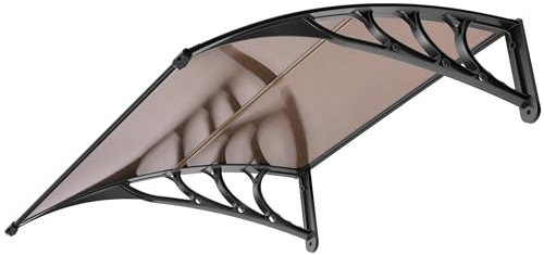 VIVOHOME Tenda da Sole per Finestra e Porta in Policarbonato con Giunzioni Marrone con Staffa Nera 100x100cm