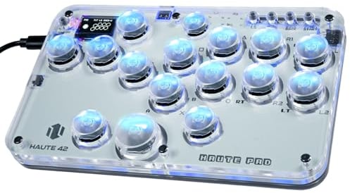 Sehawei Arcade Stick 16Keys All-Button Gamerfinger with Custom RGB & Turbo Functions,Arcade Controller Street Fight para PC/Ps3/Ps4/Switch/Steam Game Keyboard-Supports Hot Swap & SOCD(G16)