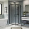 Aquariss Square Shower Enclosure Sliding Doors Corner Entry Bathroom Enclosure Cubicle Matt Black 700x700x1900mm