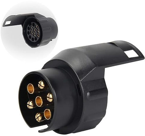 Toma de Corriente para Remolque de 7 Pines A 12v, Adaptador de Enchufe de 7 Pines A 13 Pines para Remolque, Conector de Cableado de Remolque, Adecuado para Caravanas, Autocaravanas