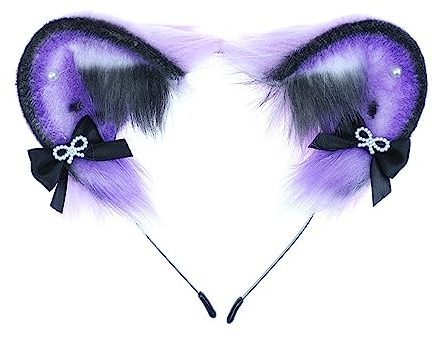 Lilinzhi Haarreif für Damen und Mädchen, Cartoon-Hamsterohren, Plüsch-Haarreifen, Make-up, Haarband, Cosplay, Party, Kopfschmuck