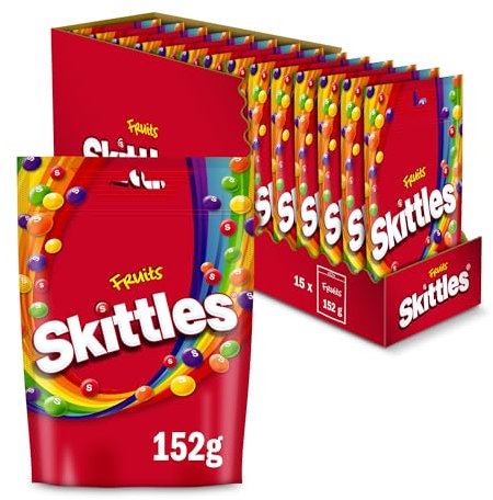 Skittles Caramelos Masticables en Bolitas de Deliciosos Sabores Afrutados (15 x 152g)