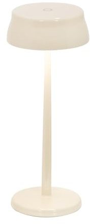 Zafferano, Sister Light Wi-Fi Lampe, Wiederaufladbare und Kabellose Tischlampe mit Fernbedienung, Geeignet für den Innen- und Außenbereich, Stufendimmer, 2200-4000 K, Höhe 32,8 cm, Farbe Elfenbein
