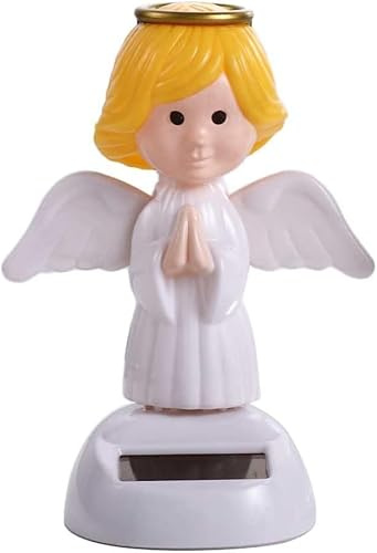 White Powered Dancing Solar Swinging Angel Solar Powered Dancing Flip, Eco Friendly Solar Powered Action Figure Bobble Head Learning and Education