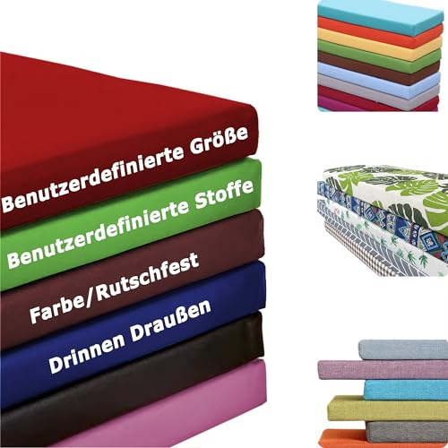XXIUDEE Bankauflage Nach Maß Benutzerdefinierte Bankkissen Sitzkissen für Fensterbank, Bankauflage Bankkissenfür Gartenbank, Tatami Veranda Kissen, für Wohnzimmer Küche Schlafzimmer (Leder)