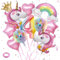 TZQFROCE Einhorn Luftballons Geburtstagsdeko 4 Jahre Einhorn Ballons Geburtstag Einhorn Geburtstagsdeko Mädchen Einhorn Luftballons Mädchen für Mädchen Geburtstags Festival Party Dekoration