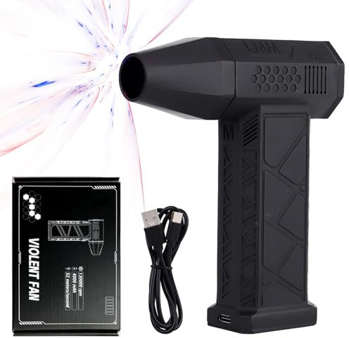 Jetix Hydro Jet Air Blaster 2.0, with 3 Gear Adjustable, 130000rpm of Blowing Power, Cordless Handheld Air Blower Super Jet Fan Rechargeable, Mini Portable Compressed Air Duster (1pc Black)