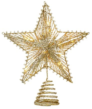 Festlicher Eisendraht-Weihnachtsbaum, leuchtender fünfzackiger Stern, Dekoration, Ornament für Urlaubsatmosphären, festliche Atmosphäre