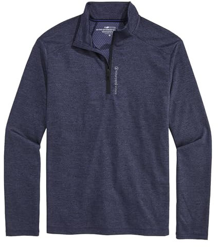 vineyard vines Men's Sankaty Quarter-Zip Pullover Sweater, Nautical Navy, L