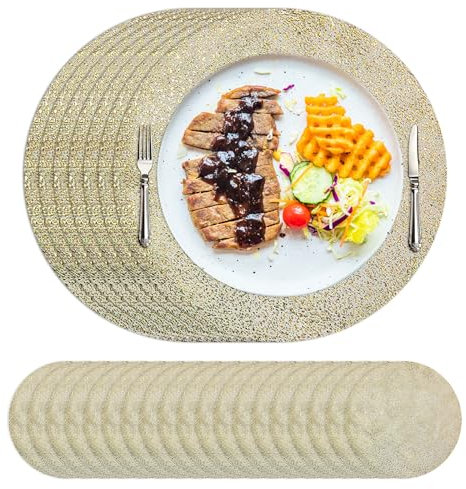 Set di 100 tovagliette usa e getta, 33 cm, in rete metallica, rotonde, in rete pressata, tovagliette, tovagliette usa e getta, per matrimoni, feste di compleanno, tavolo da pranzo