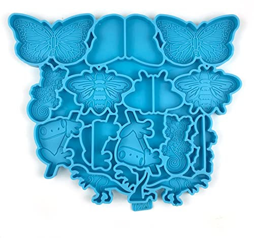 Fabeas Moules en silicone, moule en silicone pour paille et résine époxy, moule en forme de queue de poisson pour papillon animal
