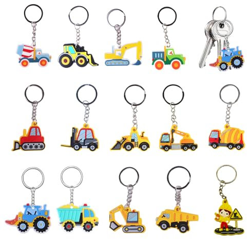 Lot de 14 porte-clés tracteur, cadeaux amusants, porte-bonheur, cadeaux pour agriculteurs, porte-clés amusants, décoration de jouets, pendentif, clé de voiture, anniversaire, Couleur, taille unique