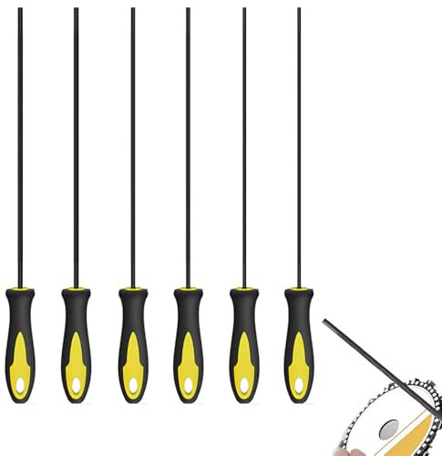 6 Stück Feile für kettensäge,Feile,Kettensägefeile,Kettensäge Feilen,Feilen Set Mit Griff, feile für kettensäge,Gibt es 3 Größen von 4.0 mm,4.8 mm,5.5 mm,Geeignet für Kettensägen
