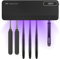 UV Toothbrush Sanitizer, Stylish Toothbrush Holders Wall Mounted, with Shaving Holder, 2000 Mah Charging, Fan Drying, Continuous Heating, Bathroom Smart Home Gadgets (Black)