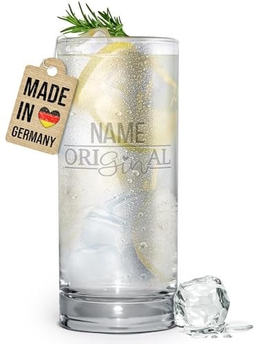 Print Royal PR Gin-Glas mit Gravur selbst gestalten - OriGINal - mit Name personalisieren, Geschenke für Gin-Liebhaber, Ginglas graviert mit Spruch | Lasergravur, 400 ml