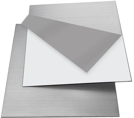 KANABI 2PCS 304 Placa de acero inoxidable 15cm x 15cm, Espesor 0.8mm, 304 Cuadrado Láminas de acero inoxidable para DIY modelo de artesanía bricolaje repara el corte de perforación de agujeros