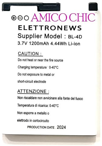 Batteria per Brondi Amico Chic, per Brondi Amico Sicuro, per Brondi Amico ci sento, Batteria per Ngm Fred 1200 mAh, Codice Batteria BL-4D.