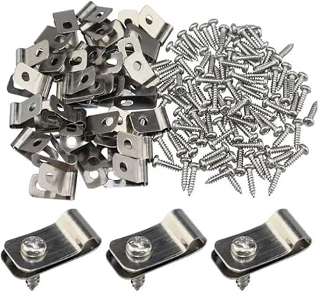 100 Stück Zaun-Drahtklemmen/Krokodilklemmen, Viehdrahtzaun-Clips, Edelstahl-Drahtclip zur Montage, 12–16 Gauge, geschweißter Draht mit Schrauben