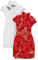 Abaodam 2stücke Teiliges Puppen Cheongsam Kleid Für Puppen Waschbar Und Wiederverwendbar Für Puppenliebhaber Dekorative Puppenkleidung Rot Und Weiß