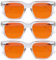 OPULIZE ERA Sleep & Recovery Glasses - Orange Lens - 99.9% Blue Light Blocking - Anti-Reflective & Anti-Glare - 3 Pack - UV400 Protection - Oversized Frame - Night Glasses - Men & Women