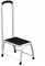 Step Stool Ladder with Handrail & Anti-Slip Grooves & Rubber Pads Non-Slip Treads, Metal Frame, White & Black – Heavy Duty Footstool for Home, Kitchen & Office Camper Van Camping Caravan Step-stool