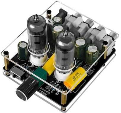 Lonrtesw 1 Pezzo Amplificatore Preamplificatore A Valvola 6K4, Amplificatori HiFi, Preamplificatore A Valvola Bile Buffer, Come Mostrato, Metallo, per Home Theater, DC12-16V