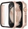 Piuellia 2 Pack Hard Protective Case Screen Protector Compatible with Apple Watch SE2 SE Series 6 Series 5 Series 4 40mm, Anti-Drop Ultra-thin PC Cover for iWatch, 1 RoseGold + 1 Transparent