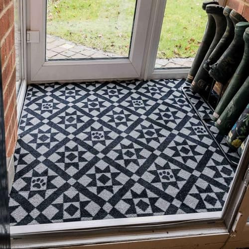 Pet Rebellion Cut-to-Size Absorbent Door Mat | Victorian Tile | Machine Washable, Non-Slip Floor Protection Runner | Easy to Trim with Scissors | 1.33 x 1.33m Roll (Victorian Tile)