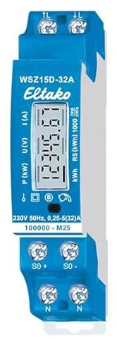 Wechselstromzähler Verteilereinbau Typ WSZ15D-32A elektronisch MID geeicht