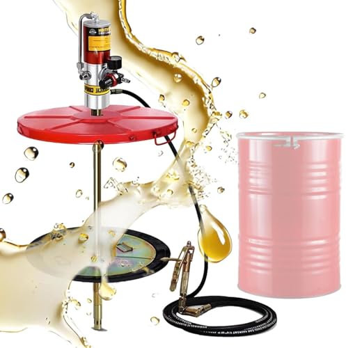 Pompes à graisse pneumatiques, pompe à graisse pneumatique for fûts de 55 gallons, pompe à graisse 50:1, pompes à graisse tubulaires de 16 pieds avec débit de 0,85 l/min, couvercle de protection