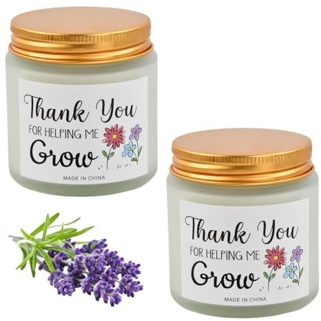 Velas Aromáticas de Lavanda, 2 Velas Aromaterapia Relajantes, Velas Regalo en Tarro de Cristal - Para Mujer, Cumpleaños, Yoga, Baño - Aroma Duradero, Soja Natural