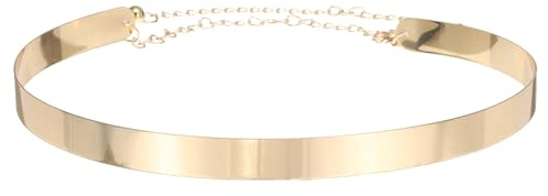 sourcing map Metal Waist Belts for Women, Adjustable Waist Chain Belt Body Link Chain Belt for Dresses, Skirts, Jeans, Shirt (Gold, Thin Band)