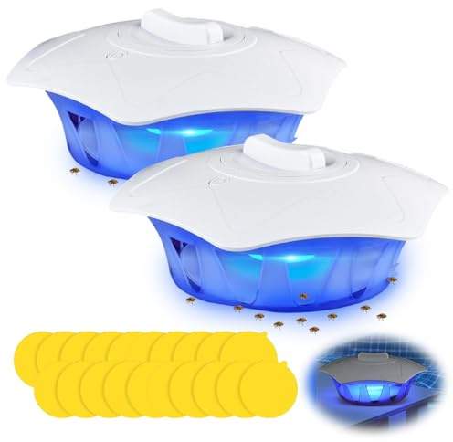 DAJASD Flohfalle für Wohnung, 2 PCS Floh- und Bettwanzenfalle mit 4 Lichtmodi, Leichte Klebrige Bettwanzenfalle mit 20 Sticker,Flohlichtfalle für Wohnzimmer Schlafzimmer Kinderzimmer Küche